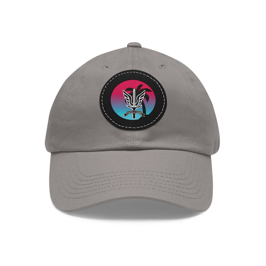 Dad Hat with Leather Patch (Round)
