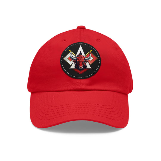 Dad Hat with Leather Patch (Round)
