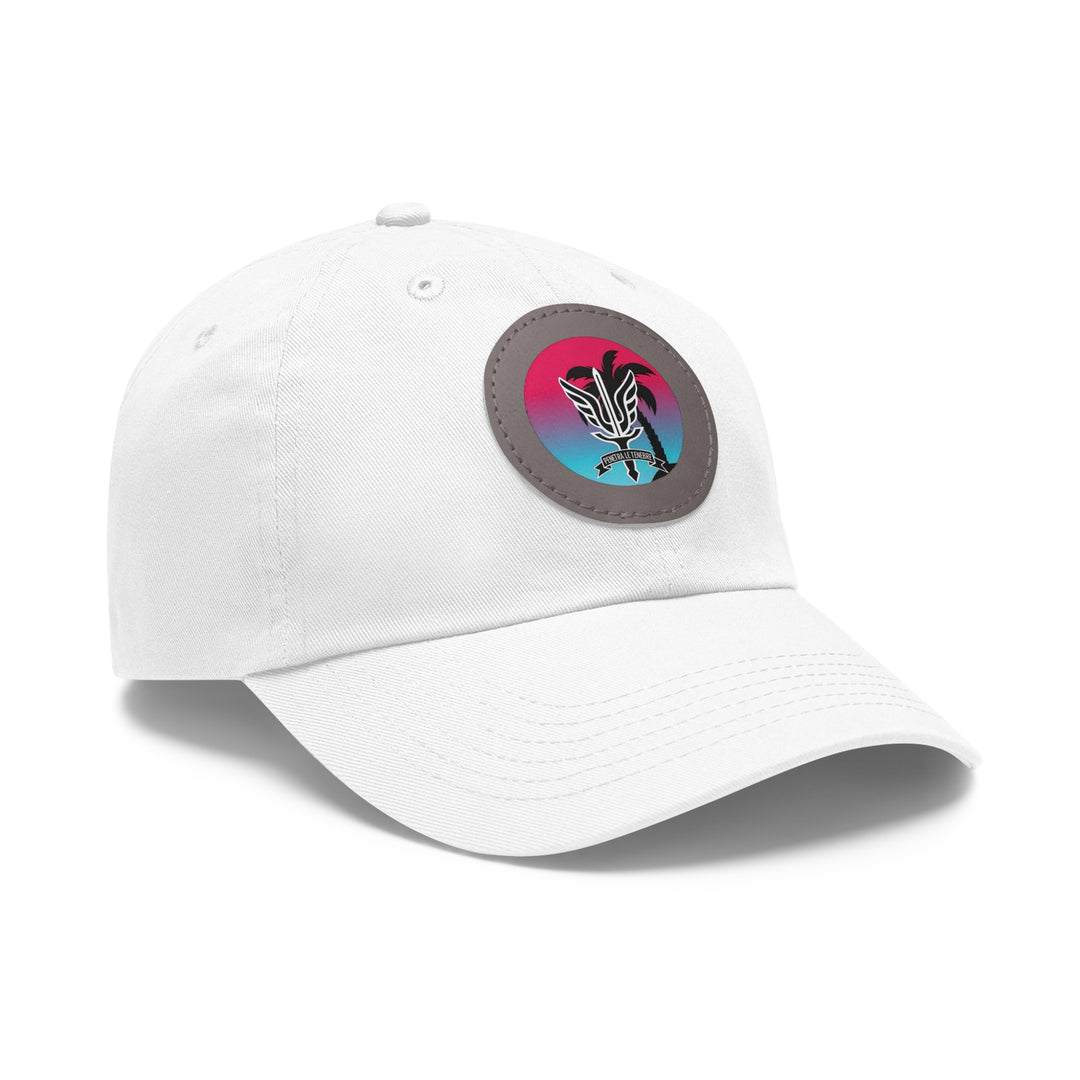 Dad Hat with Leather Patch (Round)
