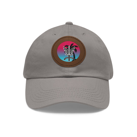 Dad Hat with Leather Patch (Round)