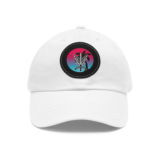 Dad Hat with Leather Patch (Round)