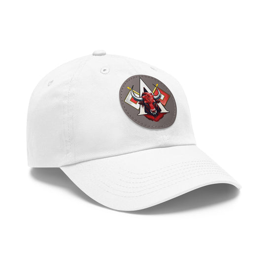 Dad Hat with Leather Patch (Round)