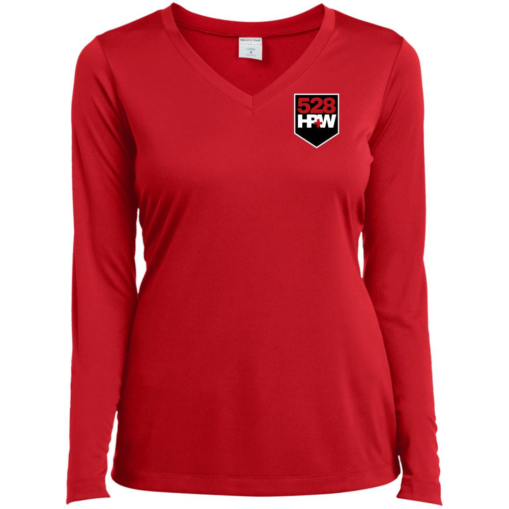 Ladies’ Long Sleeve Performance V-Neck Tee 1