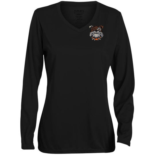Ladies' Moisture-Wicking Long Sleeve V-Neck Tee