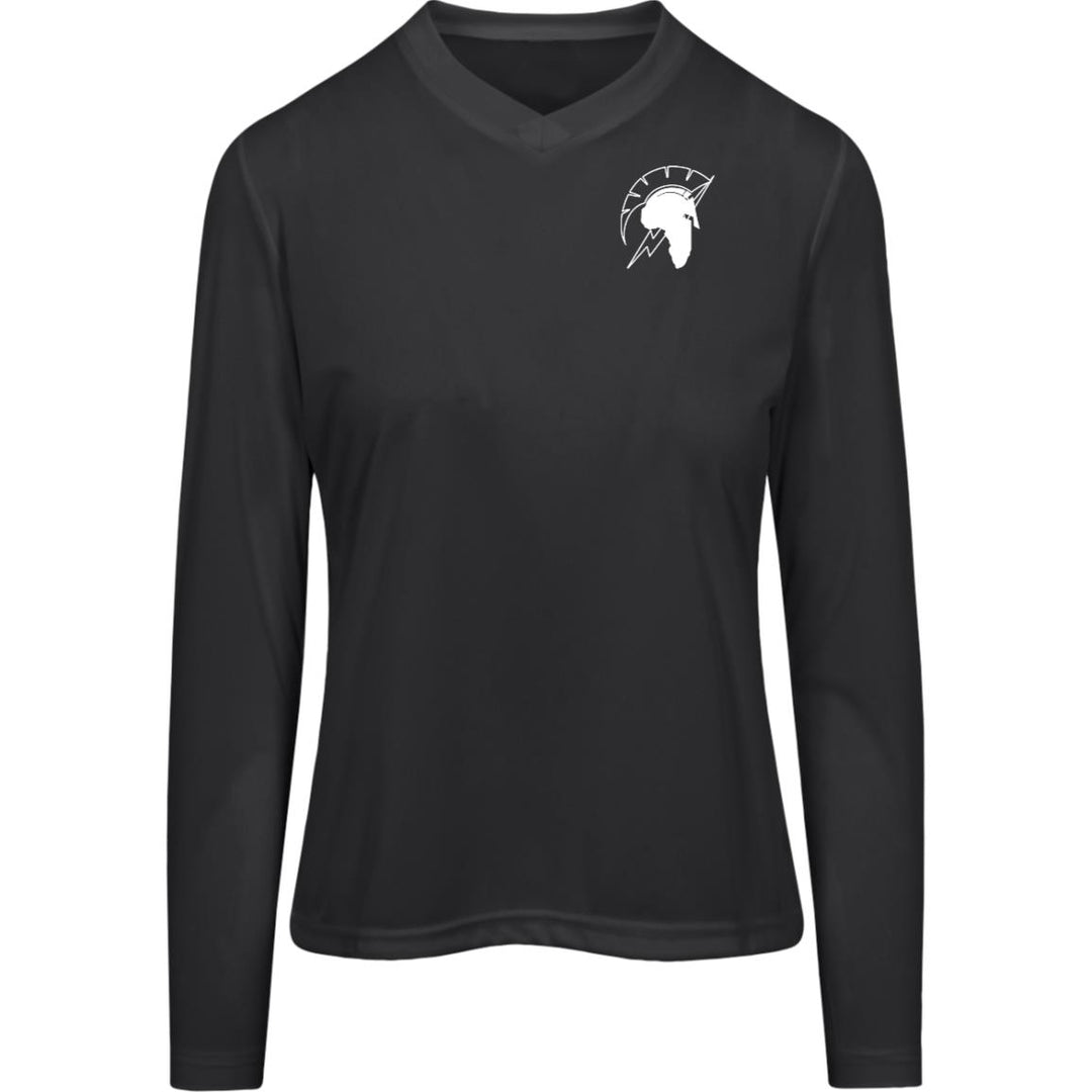 Ladies' Moisture-Wicking Long Sleeve V-Neck Tee