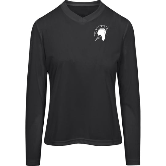 Ladies' Moisture-Wicking Long Sleeve V-Neck Tee